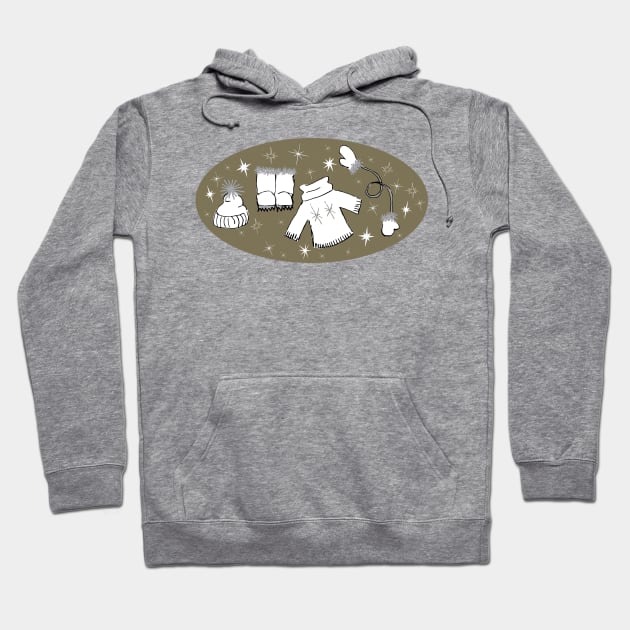 Winter weather snow lover cartoon illustration Hoodie by Angel Dawn Design